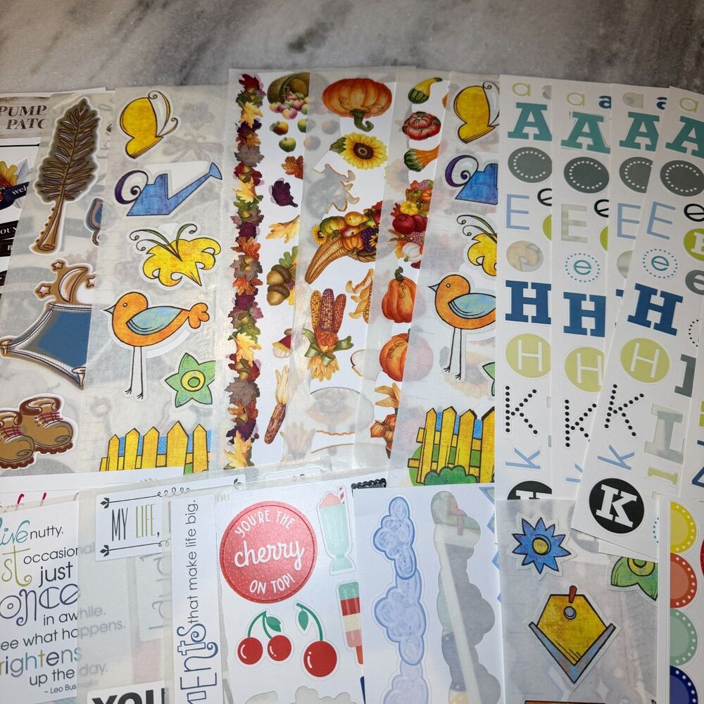 Creative Memories Lot of 50 Mixed New & Partial Sheets Scrapbooking Stickers #2 - Picture 10 of 11